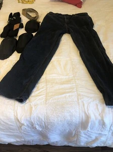 Scorpion Covert Motorcycle Jeans Mens 34 Blue Riding Pants W/ Suspenders & belt - Picture 1 of 19