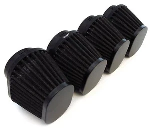 4 Pack Motorcycle Performance Tapered Oval Pod Air Filter Intake 54mm ID Black - Picture 1 of 4