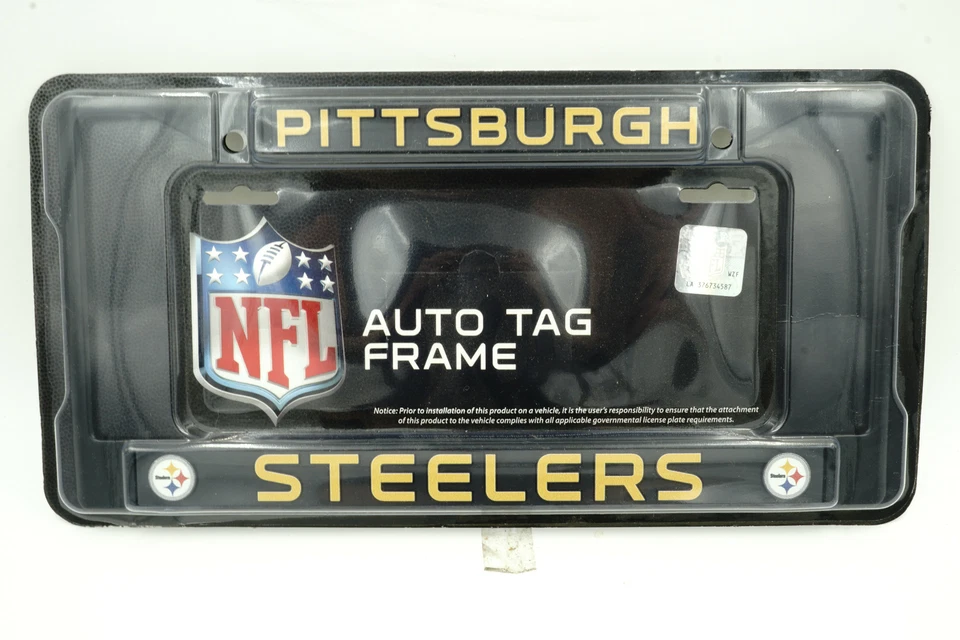 Quadro de placa de licença PITTSBURGH STEELERS NFL preto oficialmente licenciado - Imagem 1 de 1