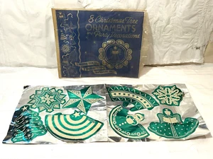 8 Vtg 1947 MCM METALLIC Foil Angel Bell Die-Cut Paper Ornament Xmas Decoration - Picture 1 of 10