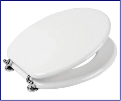Sedile Copriwater Universale in legno MDF copri vaso Wc Water Coprivaso bianco - Immagine 1 di 3