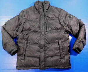 Tumi Tech Down Feather Puffer Jacket Men's Medium Black Full Zip - Picture 1 of 14