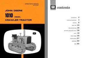 John Deere 1010 Diesel Crawler Tractor Operators Manual OM-T1474OT - Picture 1 of 1