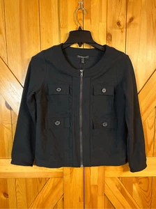 Banana Republic Petite Small black zip up jacket 4 pockets Nwt (4346) - Picture 1 of 5