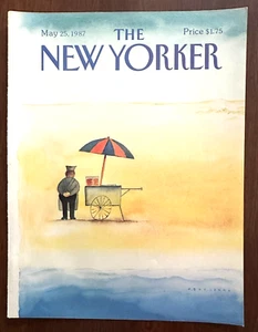 The New Yorker Magazine Cover Only May 25 1987 Quezada Hot Dog Vendor Beach - Picture 1 of 5