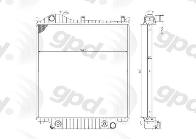Radiador Global Parts Distributors Llc 2952C Foto 1 de 1