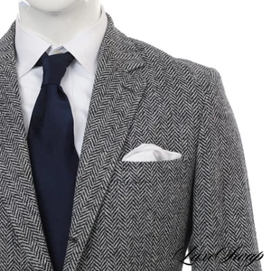 #1 MENS Brunello Cucinelli Silk Cashmere Blend Grey Herringbone Tweed Jacket 54 - Picture 1 of 7