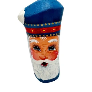 Hand-Painted Wooden Santa Claus Decorative Figure 5.5" Vintage - Picture 1 of 12