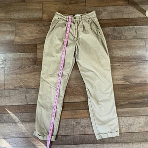 RAR Ralph Lauren Muster High Waist Plissee Chino Hose Damen 27 Khaki #9022 - Bild 1 von 9