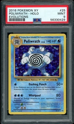 2016 Pokemon XY Evolutions Poliwrath Holo Rare #25 PSA 9 MINT - Image 1 of 2