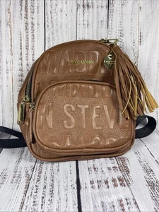 Steve Madden Signature Mini Cognac Brown Backpack - Picture 1 of 9