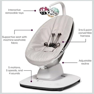 Columpio para bebé 4moms MamaRoo Multi-Motion 5 movimientos gris leer descripción. Bluetooth Foto 1 de 2