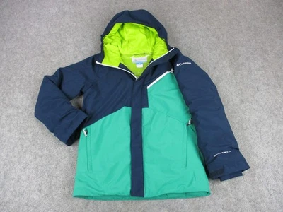 Chaqueta Columbia Niños Pequeña 8 Azul Verde Omni-Tech Omni-Heat Con Capucha Esquí Nieve Foto 1 de 4