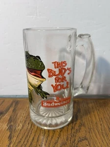 Vintage Budweiser Anheuser-Busch Frog Glass Beer Mug This Bud's For You 1996 - Picture 1 of 12