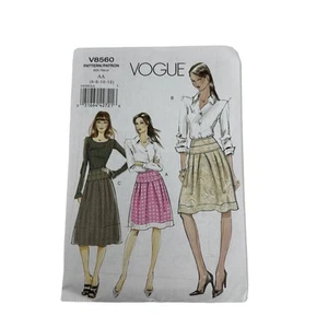 Vogue V8560 Women's Size AA 6-8-10-12 A-Line Skirt Pattern Uncut - Picture 1 of 2