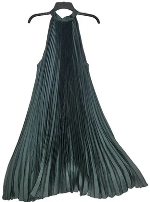 Vestido de vacaciones Banana Republic verde plisado halter mini cambio, talla 18 Foto 1 de 4