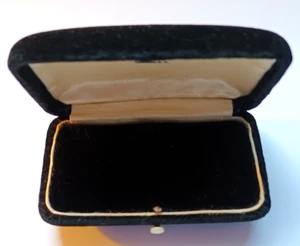 Vintage Schwarz Samt & Weiß Druckknopf Schmuck Präsentation Box - Bild 1 von 7