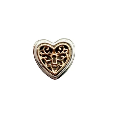 Authentic Pandora “Locked Hearts” Charm #791740 With 14k Gold Ale925 - Image 1 of 4