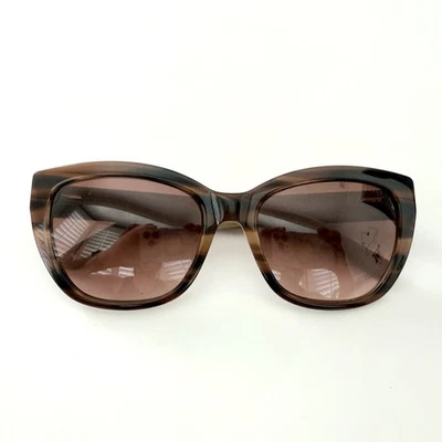 Óculos de sol Ted Baker olho de gato armação marrom tartaruga bronzeado lente âmbar - Imagem 1 de 4