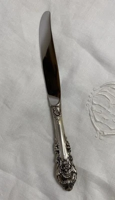 925 Sterling & Steel Wallace Sir Christopher 9” Dinner Knife 1936 - Image 1 of 4
