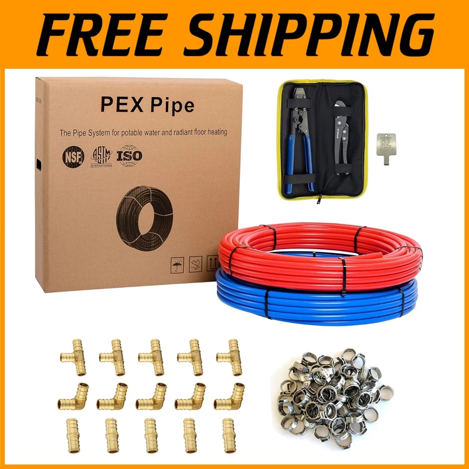 EFIELD 1/2 Inch 2 x100 ft Pex-b Pipe/Tubing(200 Ft) For Potable Water Cold ...