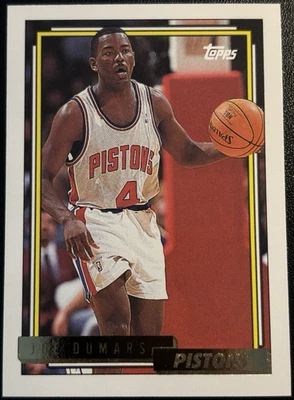 1992-93 Topps GOLD Joe Dumar #347 Detroit Pistons Card! - Image 1 of 2