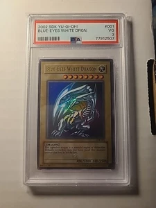 2002 Blue Eyes White Dragon SDK-001 Ultra Rare Yugioh Card PSA 3 HOLO BLEED - Picture 1 of 4