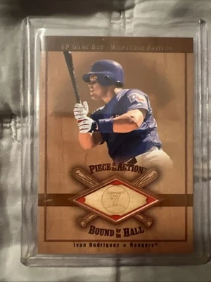 2001 SP Game Bat Edition - Piece of the Action Bound for the Hall Ivan Rodriguez - Image 1 of 2
