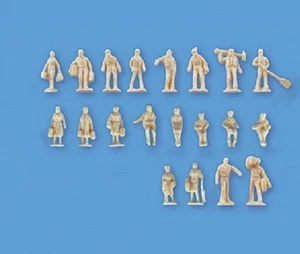 Modelscene 5157 Unpainted Figures Set B (20) 'N' Gauge = 1/148th Scale -1st Post - Picture 1 of 7