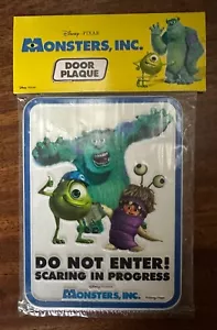 ORIGINAL Monsters Inc Disney Pixar Do Not Enter Door Plaque - Sealed - Vintage - Picture 1 of 2
