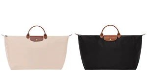 Auth! Brand New) Longchamp Le Pliage Original M Travel bag Medium - Black/Paper - Picture 1 of 14