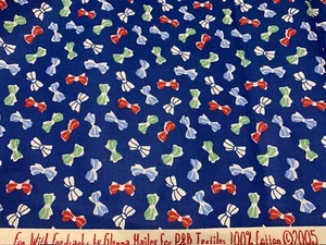 Cotton Fabric 30s Repro CUTE FUN WITH FEEDSACKS 2005 P&B Bows Novelty FQ - Picture 1 of 2