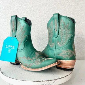 Lane LEXINGTON Womens Cowboy Bootie 7 Taos Turquoise Western Cowgirl Short Boots - Picture 1 of 14