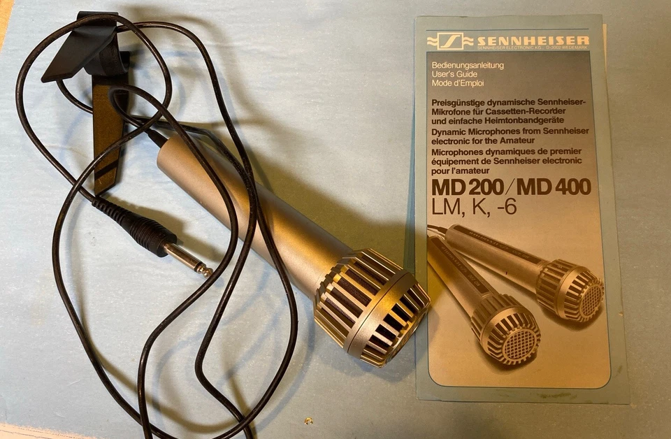 1985 VINTAGE SENNHEISER MD200 DYNAMIC OMNI MICROPHONE/BOX/CABLE - Image 1 of 4