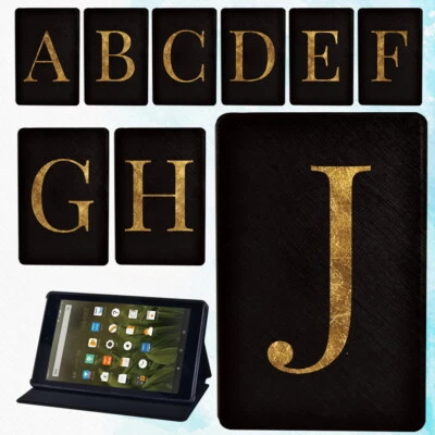 Letters Leather tablet Stand Cover Case For Amazon Fire 7/8/8 Plus/HD 10/8 2024 - Image 1 of 4