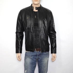 No Brand (John Varvatos Style) Lederjacke in Schwarz Größe L Made in India - Bild 1 von 17