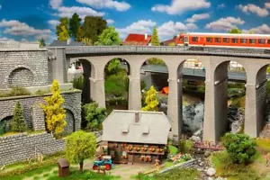 FALLER 120466 Viaduct set, 2-track, curved 1:87 H0 Gauge # NEW in OVP # - Picture 1 of 2
