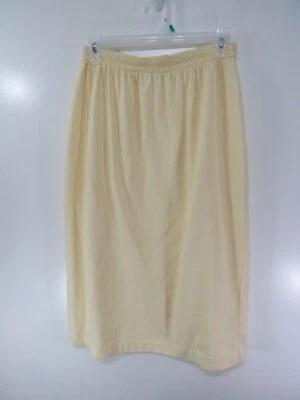 Womens Cathy Daniels Skirt Size M Yellow Straight Elastic Waist Back Slit — 第 1/3 张图片