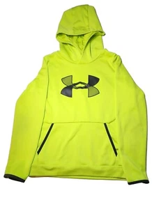 Under Armour Sweatshirt Coldgear Neon Yellow Youth L Good Condition Great Gift - Picture 1 of 4