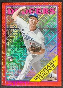 2023 TOPPS CHROME MICHAEL GROVE RED MOJO REFRACTOR RC #1/5 DODGERS - Picture 1 of 2