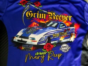 Mary Reep, Grim Reeper Funny Car Drag Racing Shirt Size Medium - Picture 1 of 10
