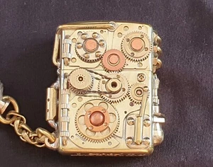 Custom Harley Davidson Motorcycles 3d Steampunk Golden Feuerzeug mit zippo Inlay - Bild 1 von 12