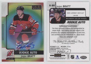 2017 O-Pee-Chee Platinum Autos Rainbow Color Wheel Jesper Bratt Rookie Auto RC