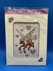 PEGASUS vintage 1990s Cross Stitch KIT On The Wings Of Love flying horse easy - Picture 1 of 7