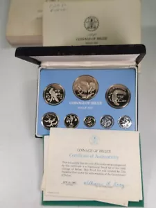 1980 Belize 8-Coin Proof Set w/Case + COA - Picture 1 of 5