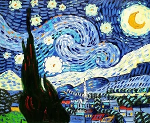 Starry Night, Van Gogh, 20x24,Hand painted Oil Painting Reproduction on Canvas - Picture 1 of 6