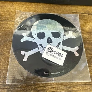 Skull 4" Round Glitter Sticker - Picture 1 of 1