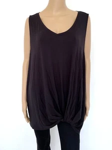 NWT! NEW! SEJOUR Plus Size 3X Knot Black T-Shirt Basic Sleeveless Tank Top - Picture 1 of 11
