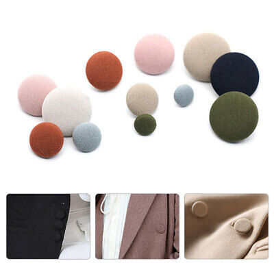 10Pcs Satin Fabric Covered Metal Shank Cloth Sewing Buttons Blouses Coat 11-25mm • 2.61€
