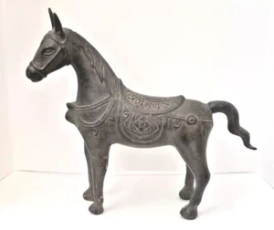 Bronze Horse Figurine, Chinese, Tang Dynasty Style, 8" Tall - Picture 1 of 8